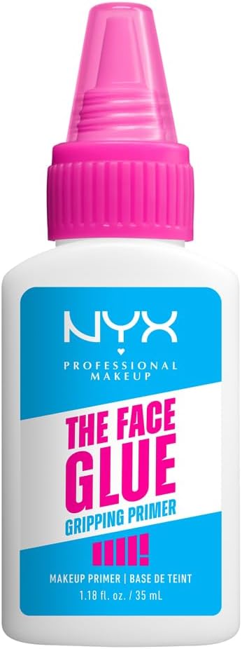 NYX Professional Makeup Primer, The Face Glue Primer, Gripping Primer for Face, Up to 24 Hour Hydration and Makeup Wear, Polyglutamic Acid, Non-Comedogenic, 35ml