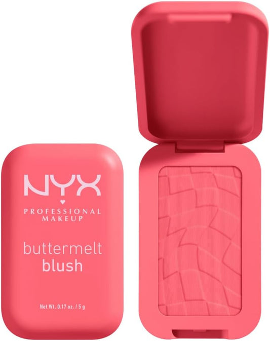 NYX Professional Makeup Buttermelt Powder Blush, Up To 12H Wear, Seamless Blending, Fade and Transfer Resistant, With Shea and Mango Butter, Vegan Formula, Shade: U Know Butta